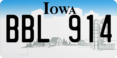 IA license plate BBL914