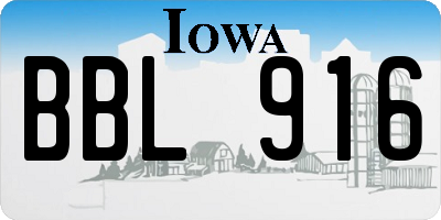 IA license plate BBL916