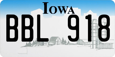 IA license plate BBL918