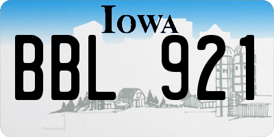IA license plate BBL921