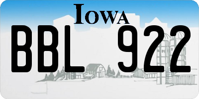 IA license plate BBL922