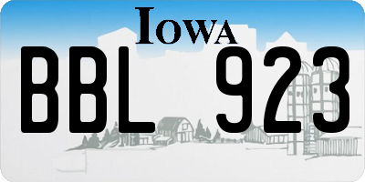 IA license plate BBL923