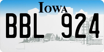 IA license plate BBL924