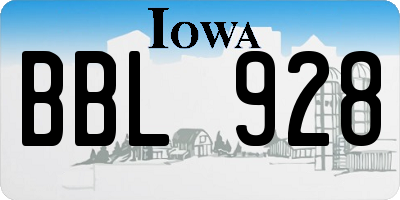 IA license plate BBL928