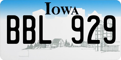 IA license plate BBL929