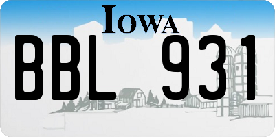 IA license plate BBL931