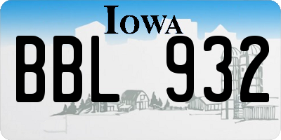 IA license plate BBL932