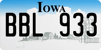 IA license plate BBL933