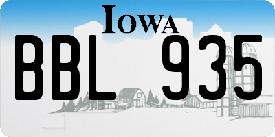 IA license plate BBL935