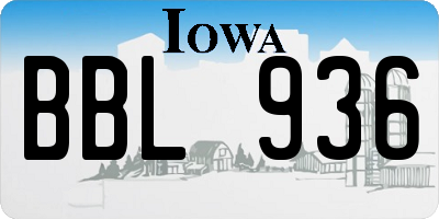 IA license plate BBL936