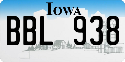 IA license plate BBL938