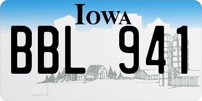 IA license plate BBL941