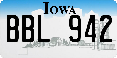 IA license plate BBL942