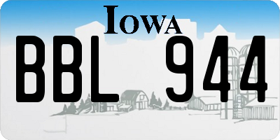 IA license plate BBL944