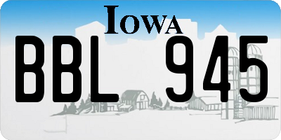 IA license plate BBL945