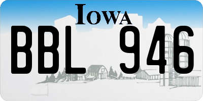 IA license plate BBL946
