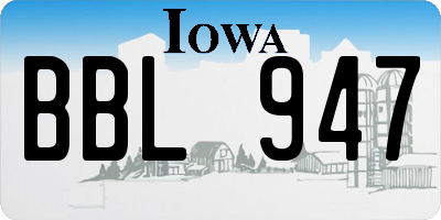 IA license plate BBL947