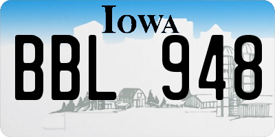 IA license plate BBL948
