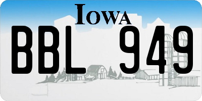 IA license plate BBL949