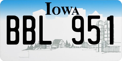 IA license plate BBL951