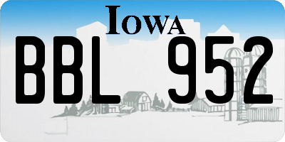IA license plate BBL952