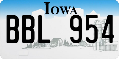 IA license plate BBL954