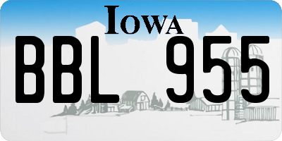 IA license plate BBL955