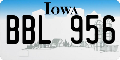 IA license plate BBL956