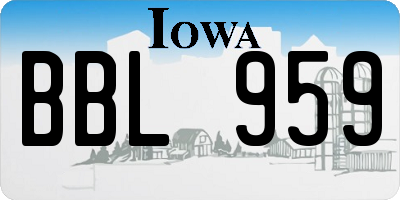 IA license plate BBL959