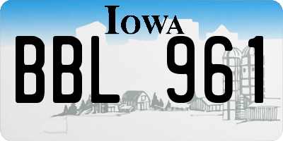 IA license plate BBL961