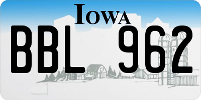 IA license plate BBL962