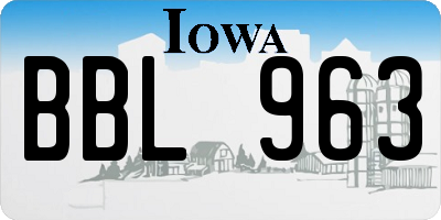 IA license plate BBL963