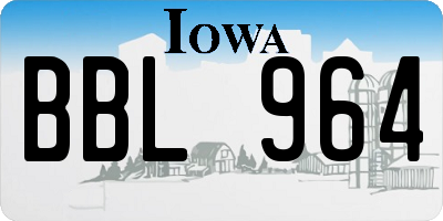 IA license plate BBL964