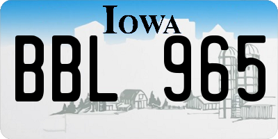 IA license plate BBL965