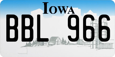 IA license plate BBL966