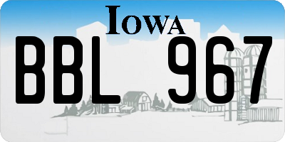 IA license plate BBL967