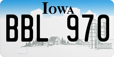 IA license plate BBL970