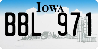 IA license plate BBL971