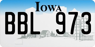 IA license plate BBL973