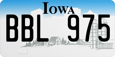 IA license plate BBL975