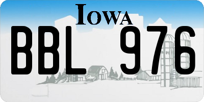 IA license plate BBL976