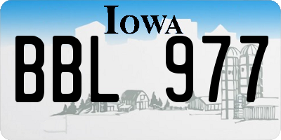 IA license plate BBL977