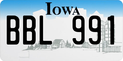 IA license plate BBL991