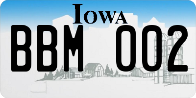 IA license plate BBM002