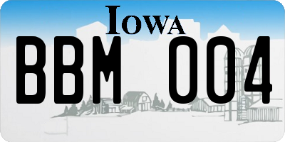 IA license plate BBM004