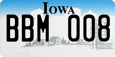 IA license plate BBM008