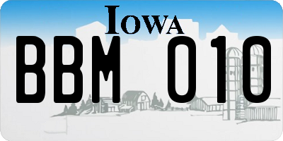IA license plate BBM010