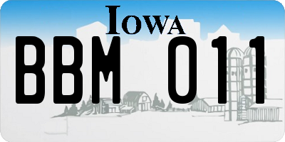 IA license plate BBM011