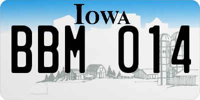 IA license plate BBM014