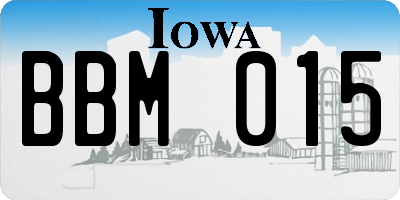IA license plate BBM015